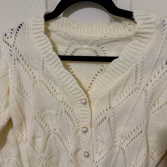 SHEIN Cream Knit Cardigan – Size Small - Picture 3 of 8